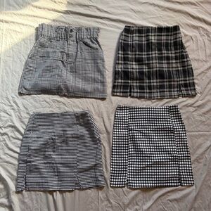 Black and White Plaid & Checkered Skirts